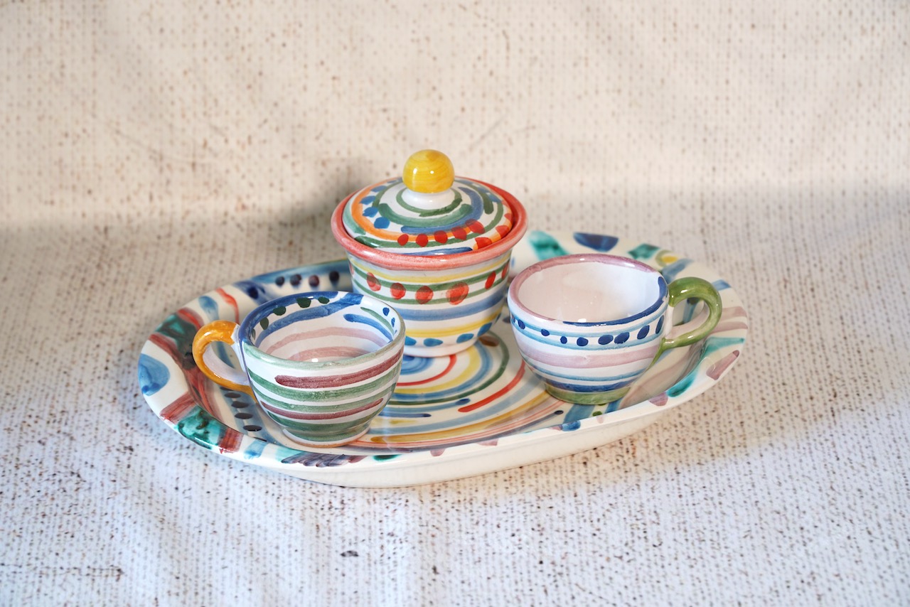 Set da caffè decoro astratto - Ceramica Massimino